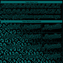 Загрузить изображение в средство просмотра галереи, Custom Black Teal 3D Pattern Design Leopard Print Fade Fashion Authentic Baseball Jersey
