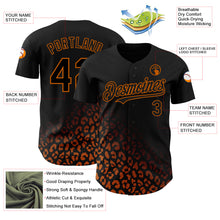 Laden Sie das Bild in den Galerie-Viewer, Custom Black Texas Orange 3D Pattern Design Leopard Print Fade Fashion Authentic Baseball Jersey
