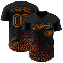 Laden Sie das Bild in den Galerie-Viewer, Custom Black Texas Orange 3D Pattern Design Leopard Print Fade Fashion Authentic Baseball Jersey
