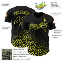 Загрузить изображение в средство просмотра галереи, Custom Black Neon Yellow 3D Pattern Design Leopard Print Fade Fashion Authentic Baseball Jersey
