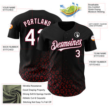Laden Sie das Bild in den Galerie-Viewer, Custom Black White-Maroon 3D Pattern Design Leopard Print Fade Fashion Authentic Baseball Jersey

