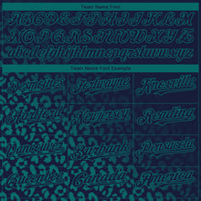 Load image into Gallery viewer, Custom Navy Vintage USA Flag-Teal 3D Pattern Design Leopard Print Fade Fashion Authentic Baseball Jersey
