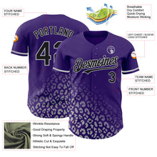 Laden Sie das Bild in den Galerie-Viewer, Custom Purple Black-Gray 3D Pattern Design Leopard Print Fade Fashion Authentic Baseball Jersey
