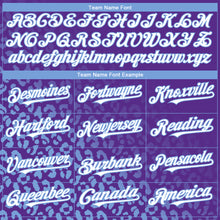 Laden Sie das Bild in den Galerie-Viewer, Custom Purple White-Light Blue 3D Pattern Design Leopard Print Fade Fashion Authentic Baseball Jersey
