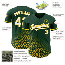 Laden Sie das Bild in den Galerie-Viewer, Custom Green White-Yellow 3D Pattern Design Leopard Print Fade Fashion Authentic Baseball Jersey
