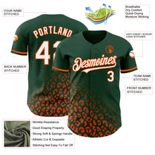 Laden Sie das Bild in den Galerie-Viewer, Custom Green White-Orange 3D Pattern Design Leopard Print Fade Fashion Authentic Baseball Jersey
