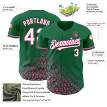 Laden Sie das Bild in den Galerie-Viewer, Custom Kelly Green White-Pink 3D Pattern Design Leopard Print Fade Fashion Authentic Baseball Jersey
