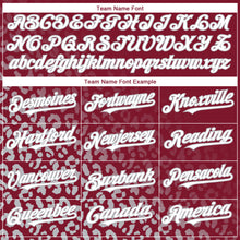Laden Sie das Bild in den Galerie-Viewer, Custom Crimson White-Gray 3D Pattern Design Leopard Print Fade Fashion Authentic Baseball Jersey
