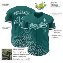 Laden Sie das Bild in den Galerie-Viewer, Custom Teal White 3D Pattern Design Leopard Print Fade Fashion Authentic Baseball Jersey
