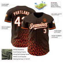Laden Sie das Bild in den Galerie-Viewer, Custom Brown White-Orange 3D Pattern Design Leopard Print Fade Fashion Authentic Baseball Jersey
