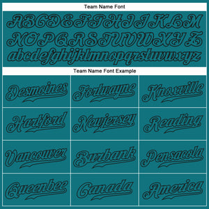Custom Teal Teal-Black Authentic Baseball Jersey