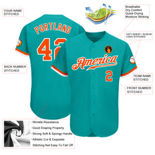 Laden Sie das Bild in den Galerie-Viewer, Custom Aqua Orange-White Authentic Baseball Jersey
