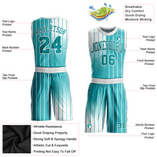 Laden Sie das Bild in den Galerie-Viewer, Custom Aqua Aqua-White Round Neck Sublimation Basketball Suit Jersey
