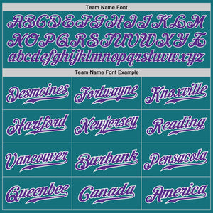 Custom Teal Purple-White Authentic Baseball Jersey