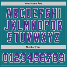 Load image into Gallery viewer, Custom Teal Purple-White Authentic Baseball Jersey

