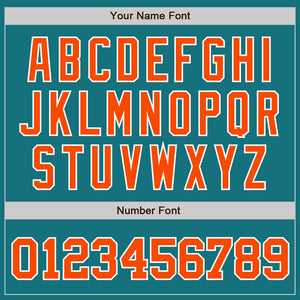 Custom Teal Orange-White Authentic Baseball Jersey