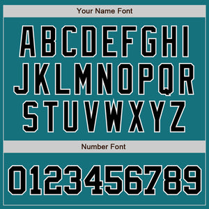 Custom Teal Black-White Authentic Baseball Jersey
