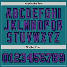 Load image into Gallery viewer, Custom Teal Purple-Black Authentic Baseball Jersey
