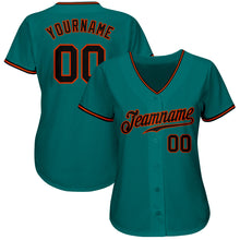 Laden Sie das Bild in den Galerie-Viewer, Custom Teal Black-Orange Authentic Baseball Jersey
