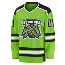 Laden Sie das Bild in den Galerie-Viewer, Custom Neon Green Black-White Hockey Jersey
