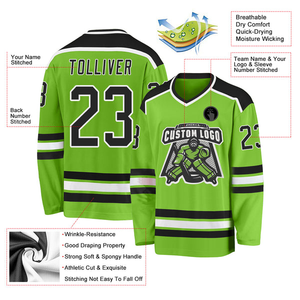 Cheap Custom Black Neon Green-White Hockey Jersey Free Shipping –  CustomJerseysPro