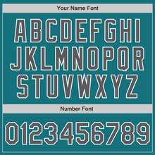 Load image into Gallery viewer, Custom Teal Steel Gray-White Authentic Baseball Jersey
