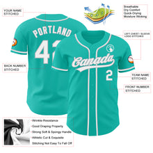 Load image into Gallery viewer, Custom Aqua White-Gray Authentic Baseball Jersey

