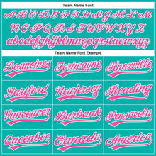 Laden Sie das Bild in den Galerie-Viewer, Custom Aqua Pink-White Authentic Baseball Jersey
