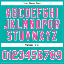 Laden Sie das Bild in den Galerie-Viewer, Custom Aqua Pink-White Authentic Baseball Jersey
