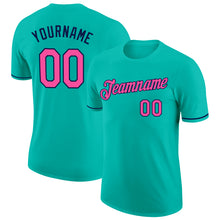 Load image into Gallery viewer, Custom Aqua Pink-Navy Performance T-Shirt
