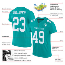Load image into Gallery viewer, Custom Aqua White Mesh Authentic Football Jersey
