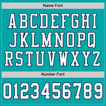 Load image into Gallery viewer, Custom Aqua White-Navy Mesh Authentic Football Jersey
