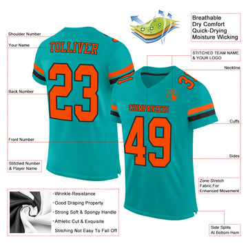 Youth & Adult Aqua Football Jersey - Blank Jerseys