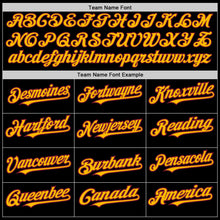 Load image into Gallery viewer, Custom Black Gold-Crimson 3 Colors Arm Shapes Authentic Baseball Jersey
