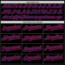 Charger l&#39;image dans la galerie, Custom Black Royal-Red 3 Colors Arm Shapes Authentic Baseball Jersey
