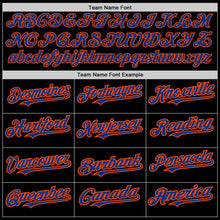 Загрузить изображение в средство просмотра галереи, Custom Black Royal-Orange 3 Colors Arm Shapes Authentic Baseball Jersey
