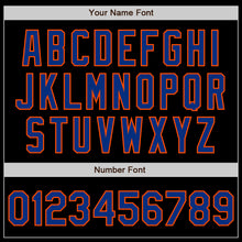 Загрузить изображение в средство просмотра галереи, Custom Black Royal-Orange 3 Colors Arm Shapes Authentic Baseball Jersey
