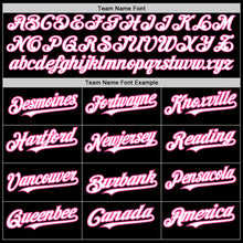 Laden Sie das Bild in den Galerie-Viewer, Custom Black White-Pink 3 Colors Arm Shapes Authentic Baseball Jersey
