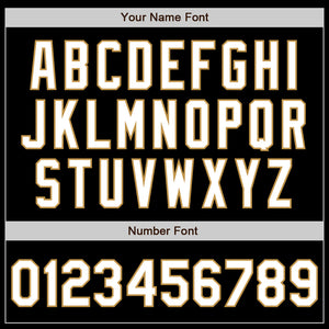 Custom Black White-Old Gold 3 Colors Arm Shapes Authentic Baseball Jersey