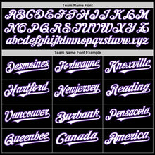 Laden Sie das Bild in den Galerie-Viewer, Custom Black White-Purple 3 Colors Arm Shapes Authentic Baseball Jersey
