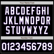 Laden Sie das Bild in den Galerie-Viewer, Custom Black White-Purple 3 Colors Arm Shapes Authentic Baseball Jersey
