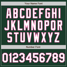 Load image into Gallery viewer, Custom Green White-Pink 3 Colors Arm Shapes Authentic Baseball Jersey
