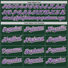 Load image into Gallery viewer, Custom Green Purple-Cream 3 Colors Arm Shapes Authentic Baseball Jersey

