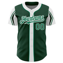 Laden Sie das Bild in den Galerie-Viewer, Custom Green Kelly Green-White 3 Colors Arm Shapes Authentic Baseball Jersey
