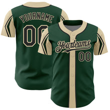 Laden Sie das Bild in den Galerie-Viewer, Custom Green Black-City Cream 3 Colors Arm Shapes Authentic Baseball Jersey
