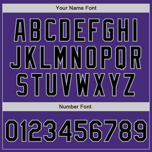 Custom Purple Black-Gray 3 Colors Arm Shapes Authentic Baseball Jersey