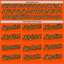 Load image into Gallery viewer, Custom Orange Old Gold-Black 3 Colors Arm Shapes Authentic Baseball Jersey
