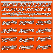 Load image into Gallery viewer, Custom Orange White-Brown 3 Colors Arm Shapes Authentic Baseball Jersey
