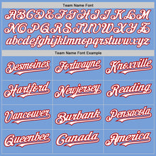 Charger l&#39;image dans la galerie, Custom Light Blue White-Red 3 Colors Arm Shapes Authentic Baseball Jersey
