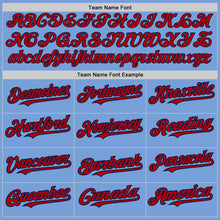 Charger l&#39;image dans la galerie, Custom Light Blue Red-Navy 3 Colors Arm Shapes Authentic Baseball Jersey
